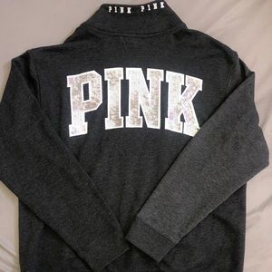 PINK Bling Half Zip Pullover